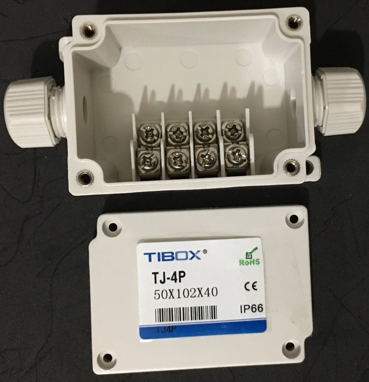 TJ-4P-K Tibox terminal block box 4pole, กล่องต่อสายไฟ4ขั้ว 4เส้น 4สาย JUNCTION BOX 4poles